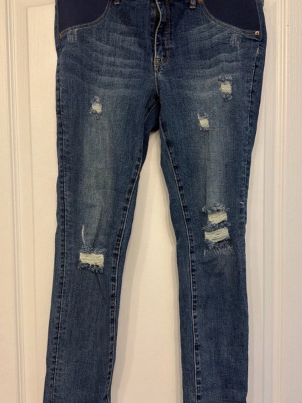 Pinkblush Dark Blue Distressed Skinny Jeans